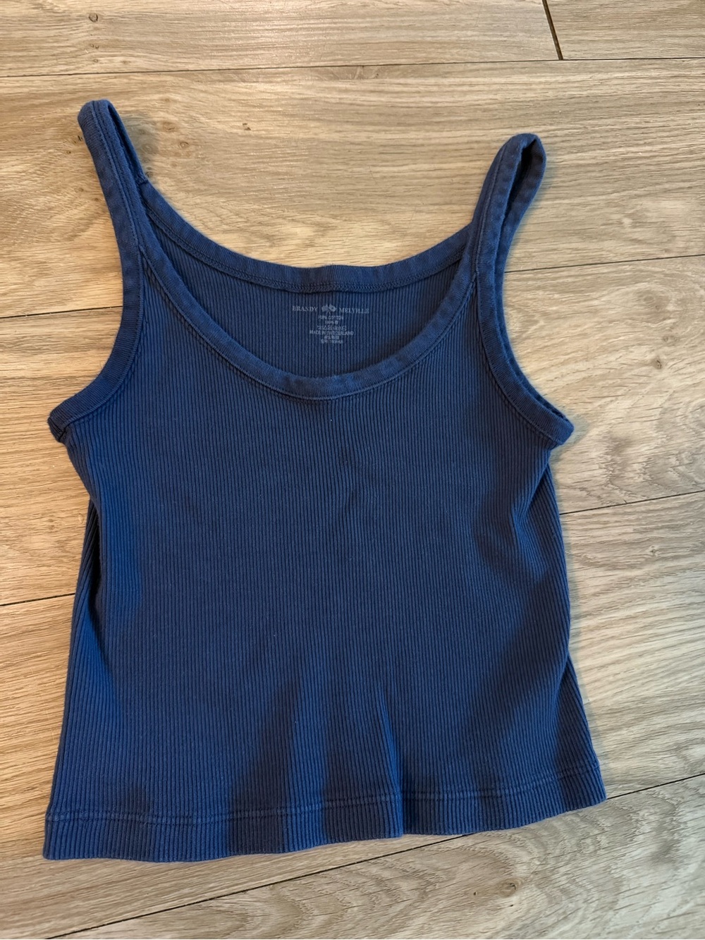 Brandy Melville Navy Ribbed Scoop Tank